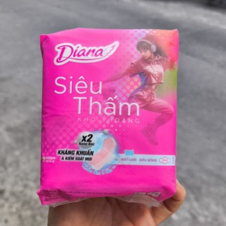 Combo 6 Gói Băng Vệ Sinh Diana Siêu Thấm Siêu Mỏng Cánh 23cm (Gói 8+2 Miếng)