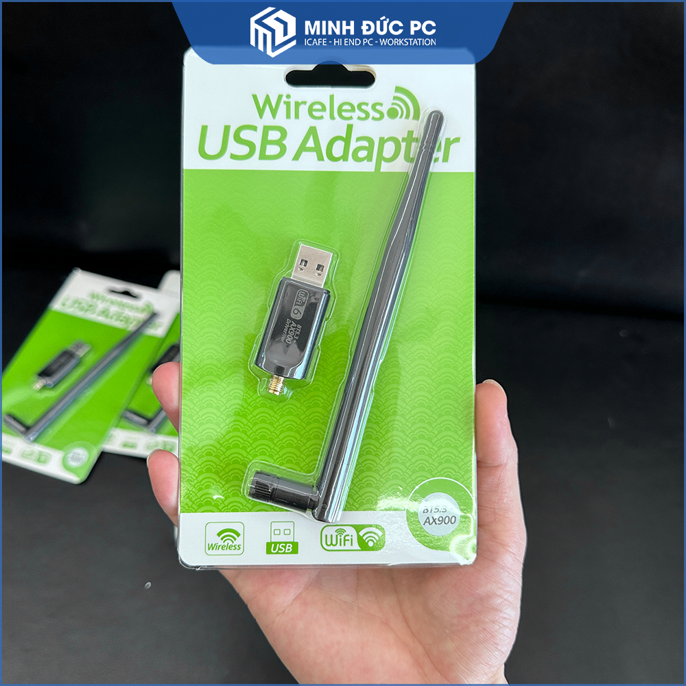 USB Wireless Adapter WiFi 6 AX900, Bluetooth 5.3, Hỗ trợ USB - Bộ Chuyển Đổi Đa Năng - Minh Đức PC
