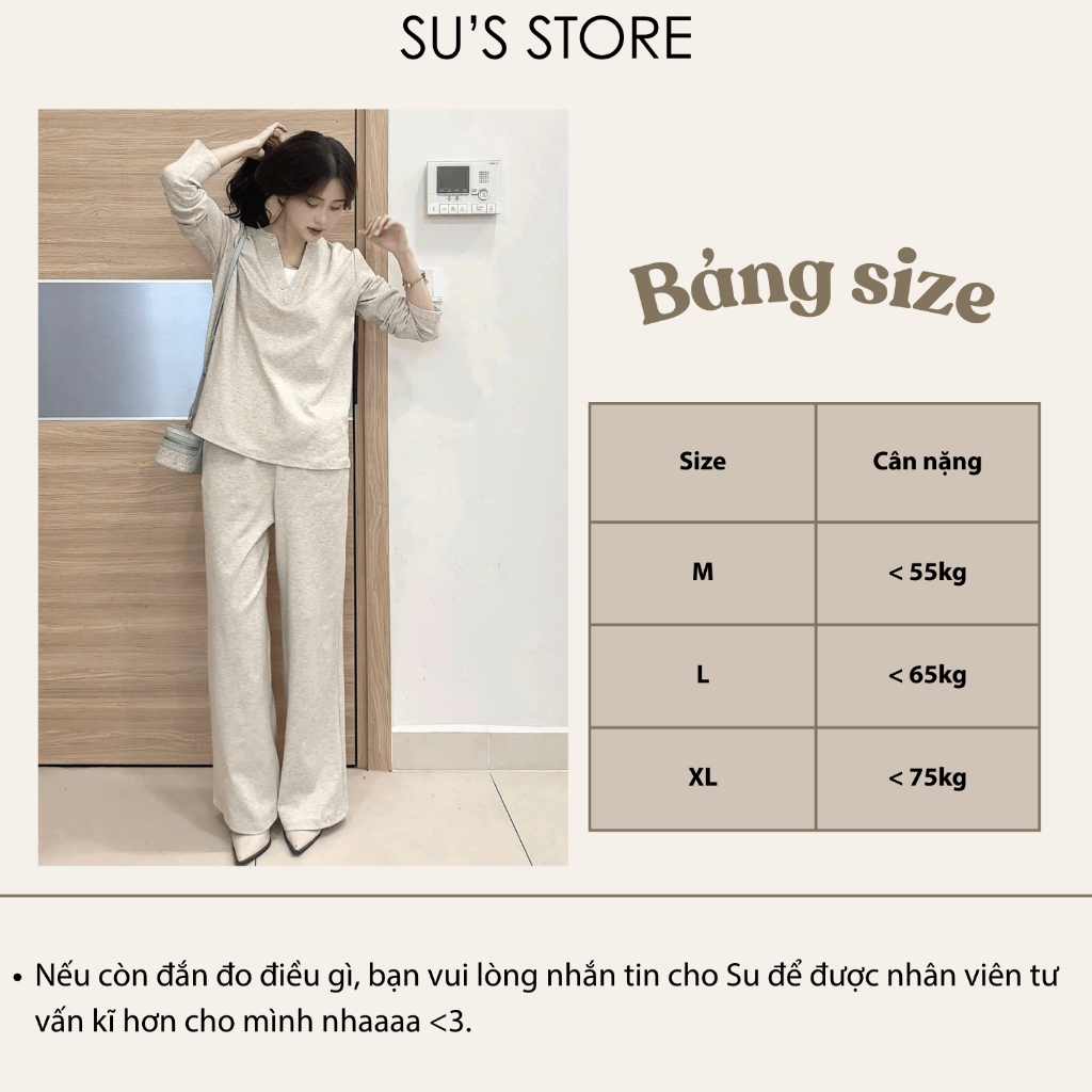 Set Đồ Nữ Áo Cổ V Phối Cúc Dáng Suông Kèm Quần Culottes Su Chang S778 Thời Trang Nữ Bigsize | BigBuy360 - bigbuy360.vn