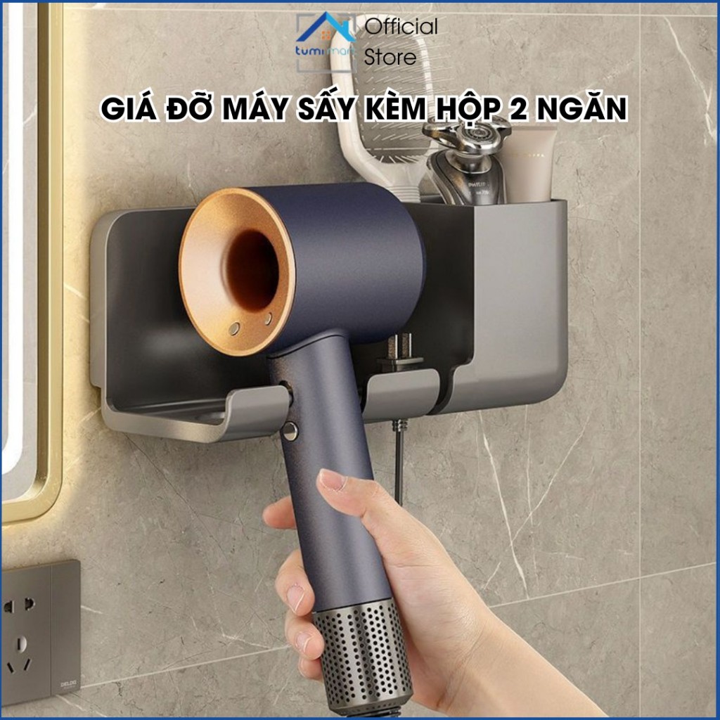 Giá Treo Máy Sấy Tóc Dán Tường Nhà Tắm, Kệ Treo Máy Sấy, Giá Đỡ Máy Sấy Phòng Tắm Tiện Lợi