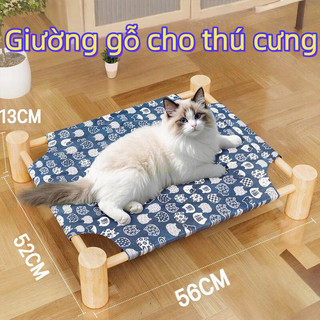 Võng cho mèo giường ngủ gỗ cao cấp dành cho chó mèo Võng cho chó mèo dễ dàng tháo lắp và làm sạch