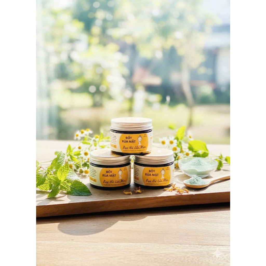 Bột rửa mặt Bạc hà Thảo mộc GOTAFARM - hũ 135g sạch dầu, giảm mụn ẩn, tẩy da chết