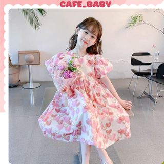 (11-36kg)Váy Đầm Babydoll Hồng Tim Công Chúa Chất QCCC Cho Bé Gái Mùa Hè Size Trẻ Em Nhỡ Đại-BABY181