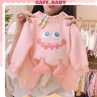 (8-25kg) Set Bộ Quần Áo Bé Gái Hàn Quốc Mùa Thu Đông Hàng Nỉ Dày Quảng Châu Màu Hồng Thêu Dễ Thương Cho Trẻ Em - BABY512