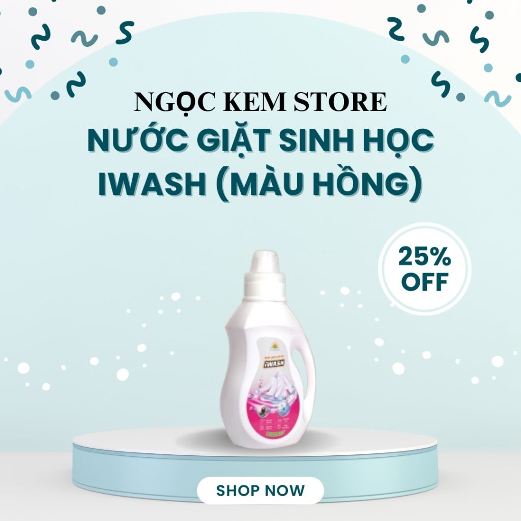Nước giặt sinh học IWASH (màu hồng)
