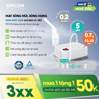Máy xông khí dung mini nhỏ gọn LUCASS LC-502 2 trong 1, xông họng mũi, dành cho người lớn và trẻ em, bảo hành 1 năm