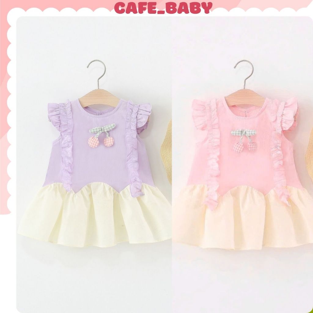 (10-24kg) Váy Đầm Bé Gái Mùa Hè KÈM MŨ Chất Thô Lụa Mềm Mát Dáng Suông Babydoll Đuôi Cá - BABY336