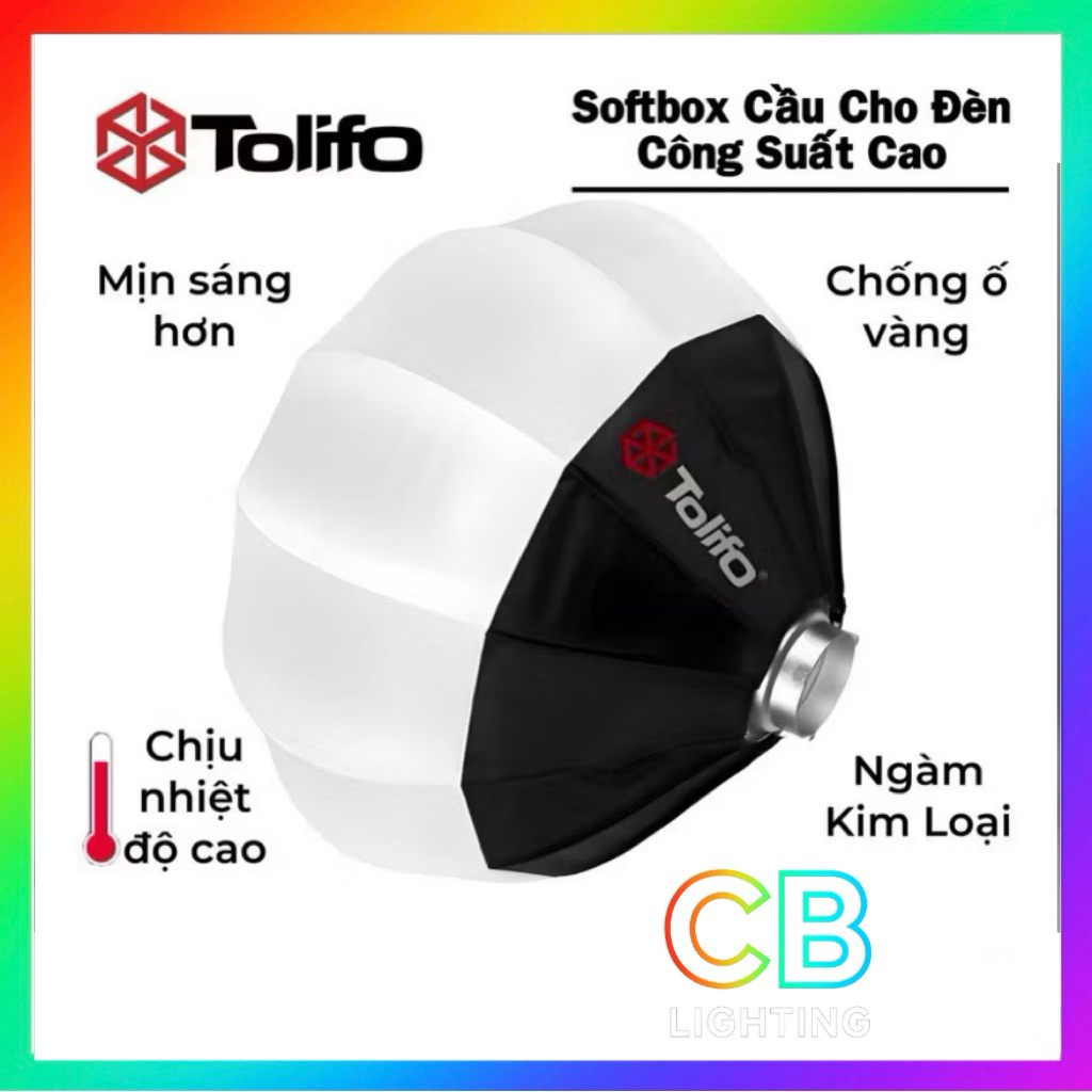 Softbox Cầu, Tản Sáng Hình Cầu Cho Đèn Led Công Suất Cao (Chinaball) Ngàm Bowen Size 65cm Nhiều Loại