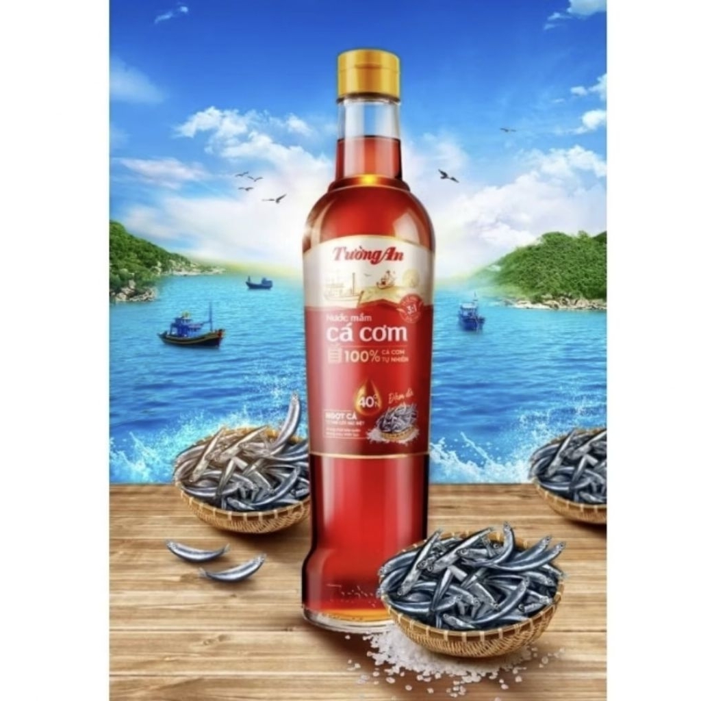 NƯỚC MẮM CÁ CƠM " TƯỜNG AN " DÒNG CAO ĐẠM CAO CẤP - CHAI 500ML 40° ĐẠM