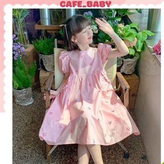 (11-36kg) Váy Đầm Bé Gái Mùa Hè  Dáng Suông Babydoll Công Chúa Màu Hồng Dễ Thương Size Nhí Đại - BABY323
