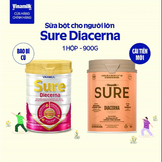 (Mẫu mới) TPDD Vinamilk Sure Diacerna 900g