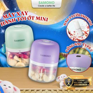 (BH 1 năm) Máy xay tỏi ớt cầm tay Samono SW-L4  250ml 30w không dây, dung lượng pin sạc 800 mAh, cổng type C