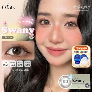 Kính áp tròng sz GIÃN TRÒNG ẨM CAO nâu choco giãn nhẹ SWANY PURE CHOCO chính hãng OLOLA | Lens cận | LENSFORGIRLSS
