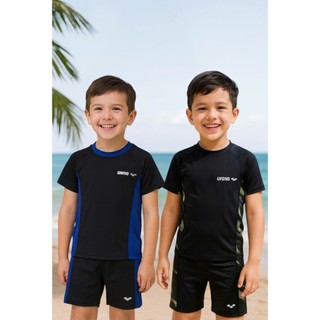 BỘ BƠI BÉ TRAI THIẾT KẾ PHỐI CỔ_EO CHẤT CO GIÃN THOÁNG MÁT HÀNG XUẤT XỊN (30-50KG)