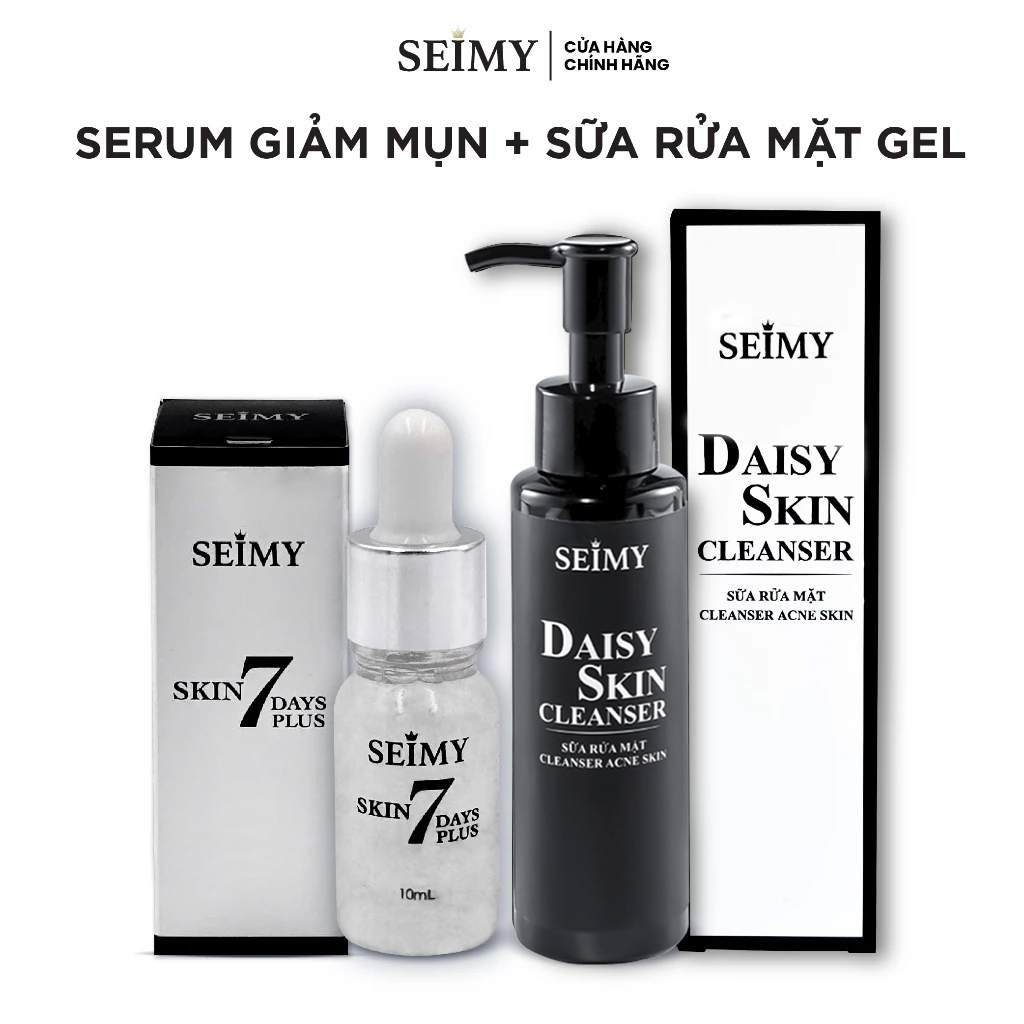 Combo Serum Giảm Mụn 10ml và Sữa rửa mặt Seimy 100ml