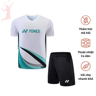 Bộ Quần Áo Cầu Lông YONEX Nam Nữ Họa Tiết Siêu Đẹp, Co Giãn 4 Chiều, Thoát Mồ Hôi A28