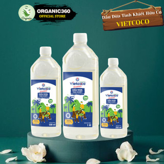  Dầu Dừa Tinh Khiết Hữu Cơ VIETCOCO Organic Coconut Oil 250ml 500ml 1L 