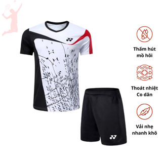Bộ Quần Áo Cầu Lông YONEX Nam Nữ Họa Tiết Siêu Đẹp, Co Giãn 4 Chiều, Thoát Mồ Hôi A9