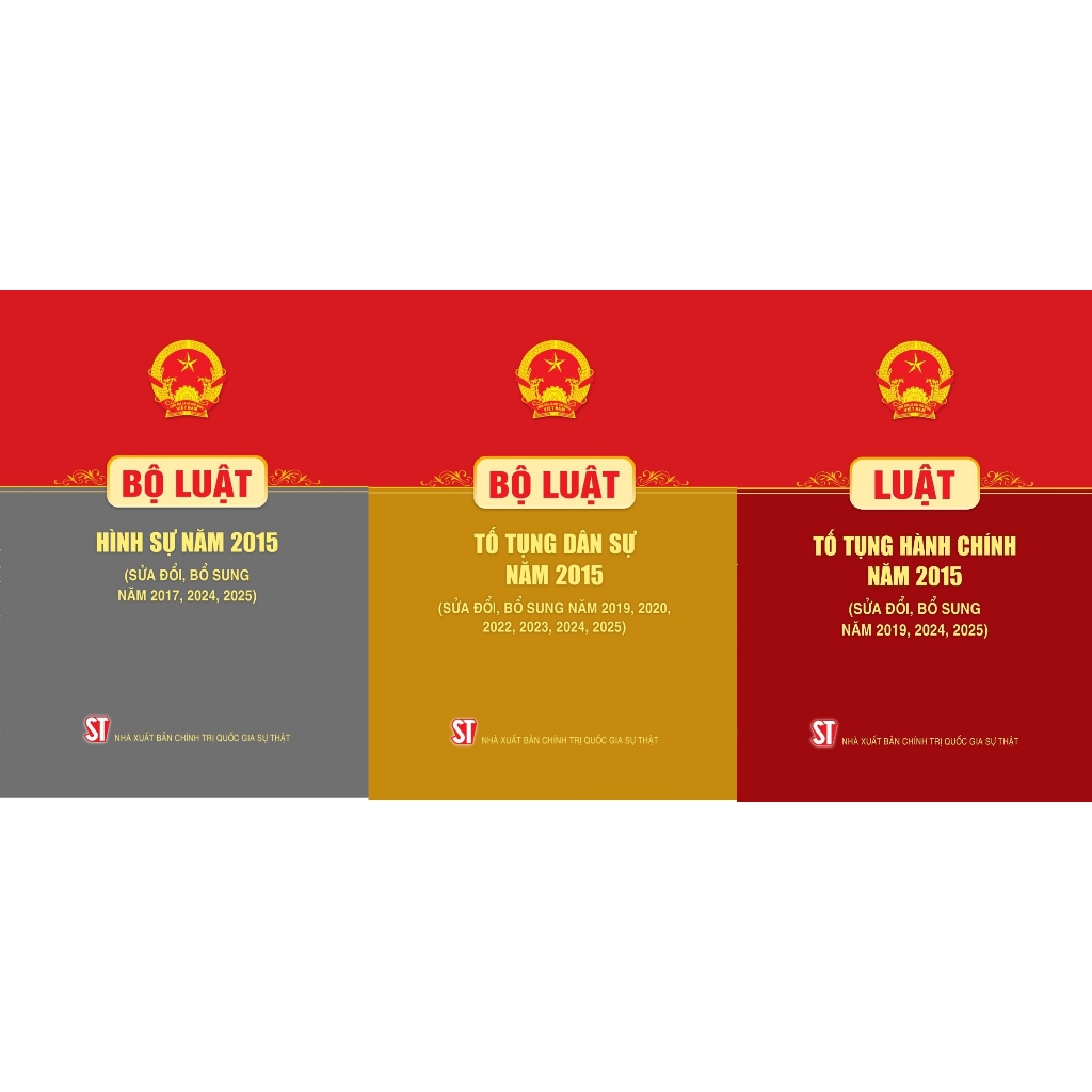 Combo 3 Cuốn Bộ Luật Hình Sự, Bộ Luật Tố Tụng Dân Sự, Luật Tố Tụng Hành Chính Sửa Đổi, Bổ Sung Năm 2