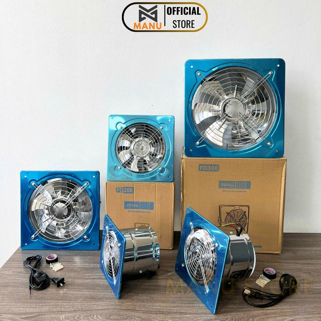 Quạt thông gió inox quạt hút mùi lõi đồng mã từ FD150-FD300 hút khói công suất lớn bảo hành 2 năm