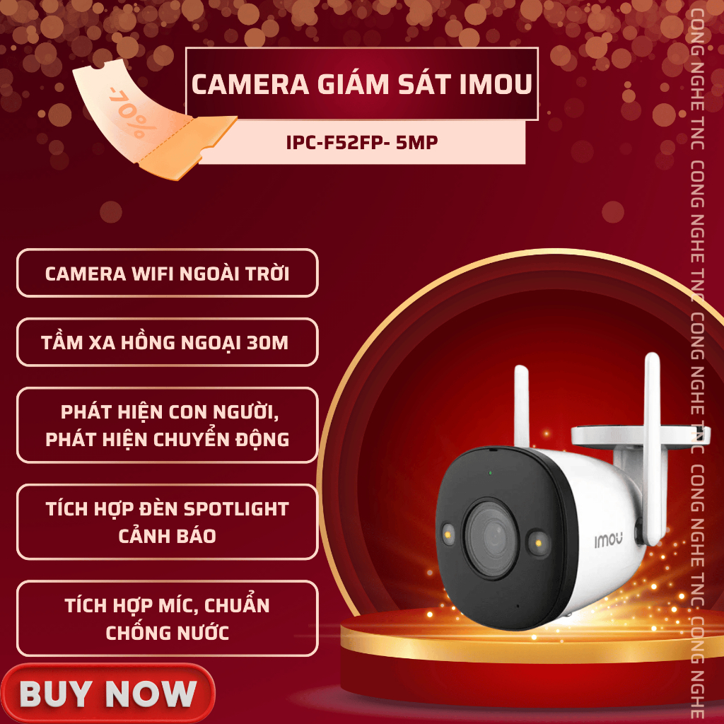 Camera IMOU IPC-F52FP-imou: IP Wifi 5.0MP