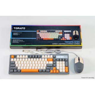  Combo bàn phím chuột giả cơ Tomato S100 S101 S120 LED RGB Trắng   Hồng   Đen  Mix nhiều màu 