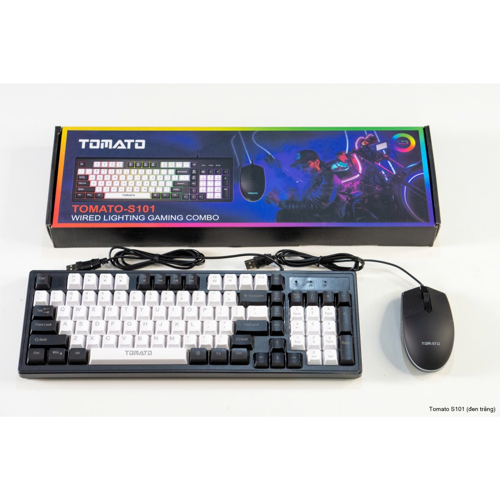 Combo bàn phím chuột giả cơ Tomato S100 S101 S120 LED RGB Trắng / Hồng / Đen/ Mix nhiều màu | BigBuy360 - bigbuy360.vn