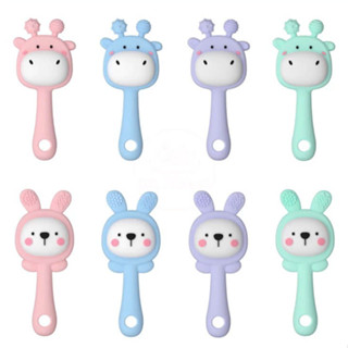 (TẶNG HỘP ĐỰNG ) Gặm nướu lục lạc hình thú dễ thương chất liệu silicone hỗ trợ khả năng cầm nắm dành cho bé