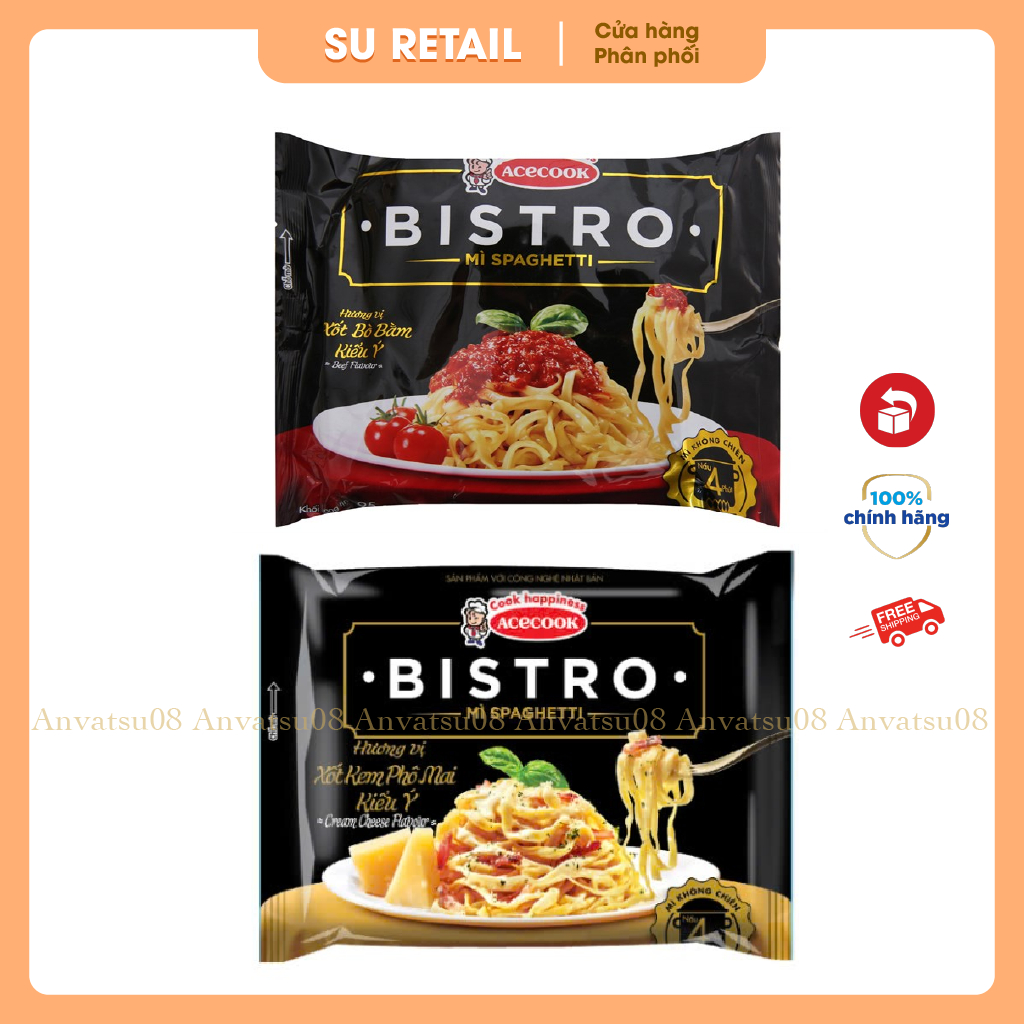 Mì Spaghetti Bistro Vị Xốt Bò bằm | Xốt Kem Phô Mai Gói 95G
