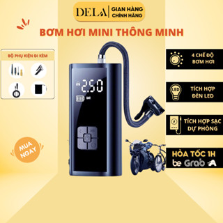  Bơm Lốp Ôtô Điện Tử Không Dây DELADEP Đa Năng Tích Hợp Đèn LED Và Sạc Dự Phòng Động Cơ Nhập Đức BXO02 
