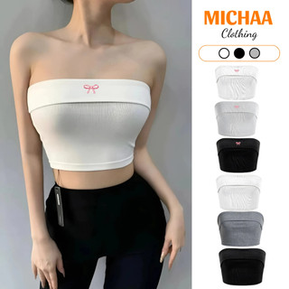  Áo Ống Cúp Ngực Thêu Nơ Michaa Chất Vải Thun Gân Mềm Mịn Áo Ống Croptop Gợi Cảm Sexy Siêu Xinh CR40 