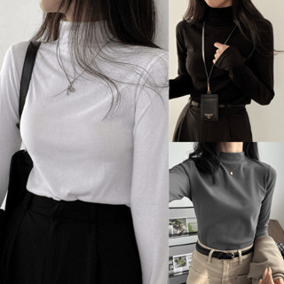 Áo Thun Giữ Nhiệt Nữ Cổ Cao 3 Phân Có LÓT NỈ Chất Vải Co Giãn Mềm 3 Màu Nổi Bật Dễ Phối Đồ MIAA.