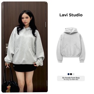 Áo Hoodie Form Boxy Nỉ Lót Nhung Mũ Trùm Đầu Lavi Studio/ MTD Unisex Nam Nữ Local Brand