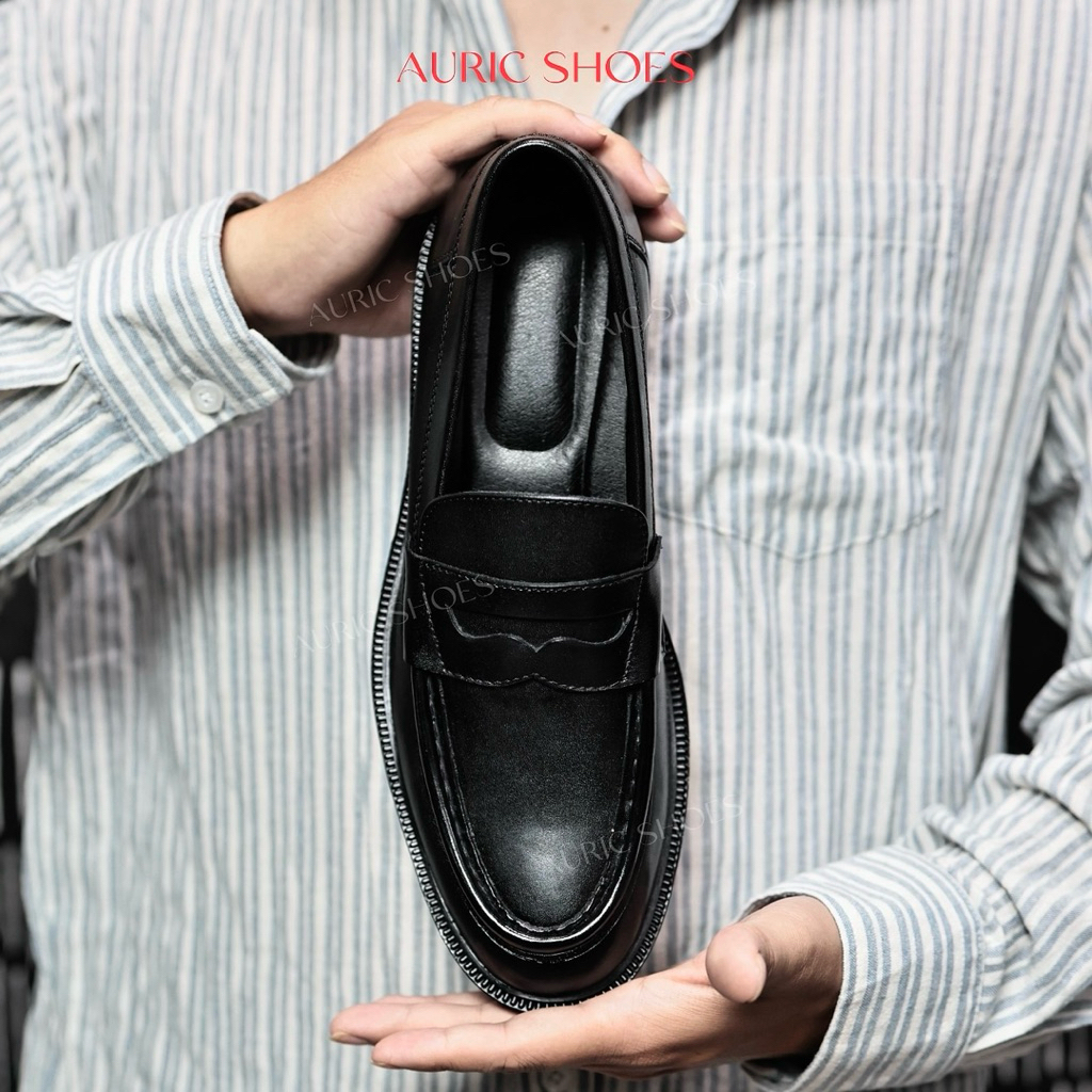 Giày PENNY LOAFER da bò Nappa cao cấp - Đế cao su đúc nguyên khối - Đế tăng 4cm chiều cao