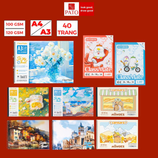 Vở Vẽ A4 120GSM Học Sinh Không Kỵ Tẩy CLASSMATE Sketchbook 40 Trang Giấy Dày Sổ Vẽ Chì, Sáp Có Đường Cắt Xé Dễ Dàng