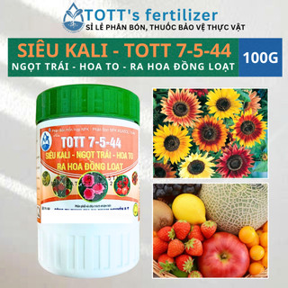   COMBO 2  Phân bón SIÊU KALI npk 7-5-44 giúp hoa đẹp ngọt trái chuyên dùng cho cây hoa và cây ăn quả TOTT's fertilizer 