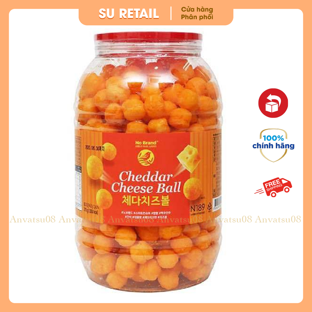 BÁNH SNACK PHÔ MAI: CHEDDAR CHEESE BALL 노브랜드 체다치즈볼 370g