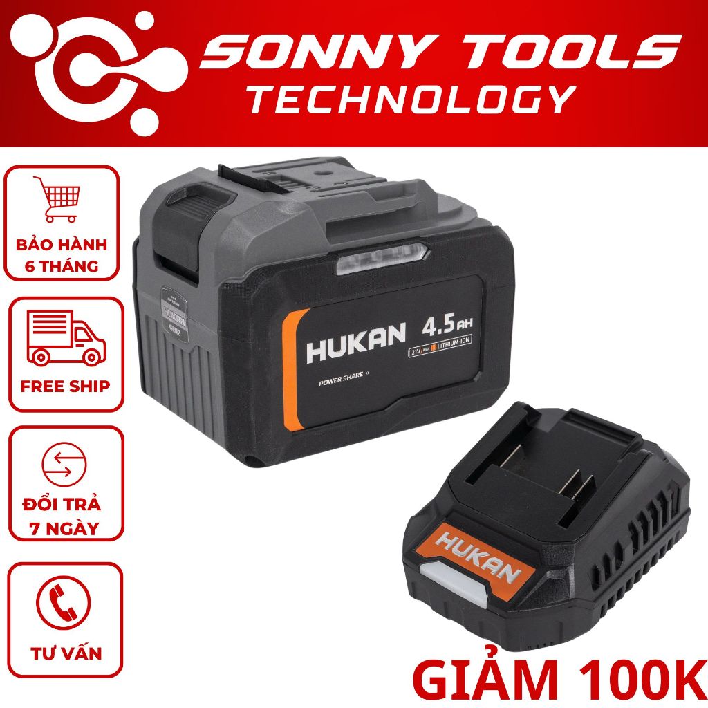 Pin HUKAN 10 Cell,15 Cell vỏ Xám - Dòng xả cao 10C - 15C, Dùng cho máy khoan, mài, vít chân phổ thôn