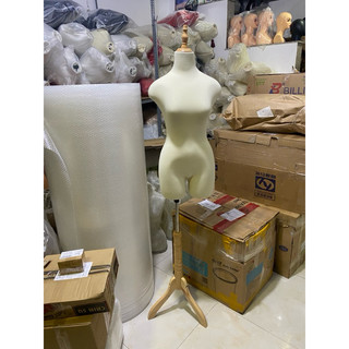 Manocanh nữ vải thun cao cấp chân gỗ (size M) (0 ghim kim được)