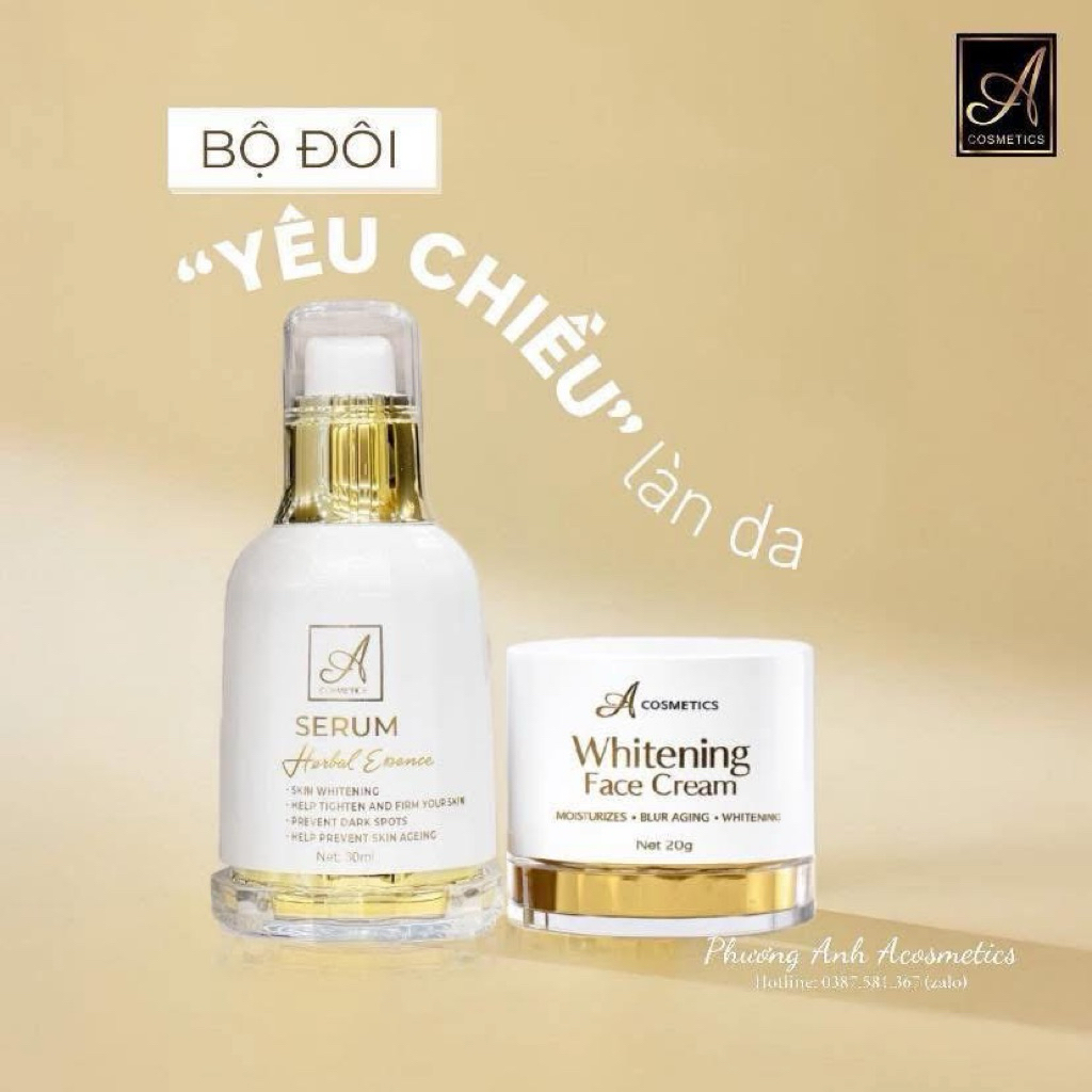 Kem Face Pháp A và Serum HERBAL ESENCE A Cosmetics Chính Hãng Mỹ Phẩm Phương Anh