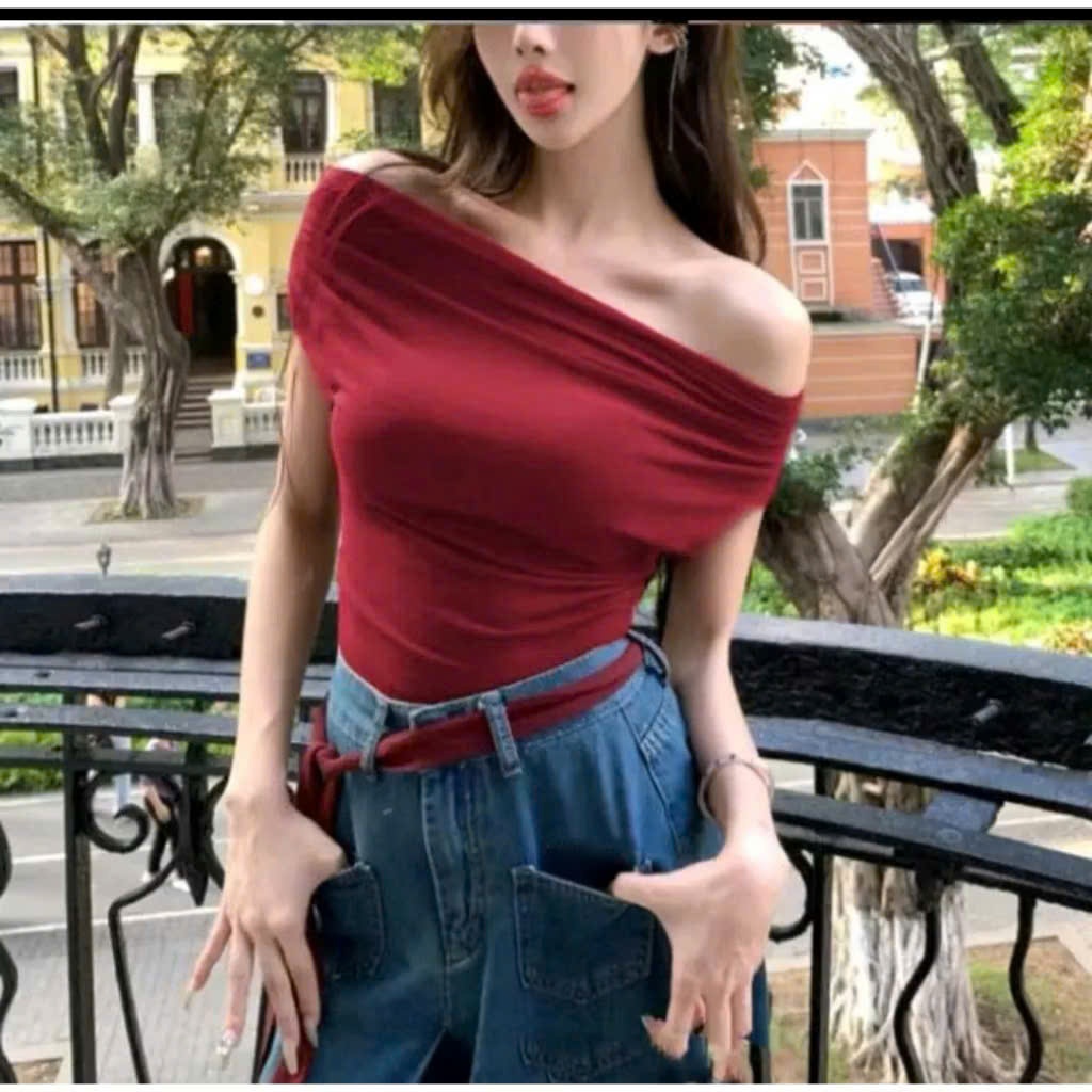 Áo Croptop Kiểu Trễ Vai Kèm Dây Thắt Nơ Xinh Xắn Sang Chảnh | BigBuy360 - bigbuy360.vn