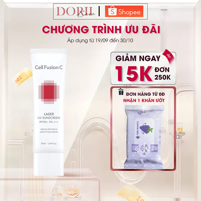 Kem Chống Nắng Cell Fusion C Phổ Rộng Cho Da Treatment Sau Laser Phi Kim Cell Fusion C Laser UV Suns