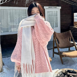  Áo len nữ vặn thừng cổ V form rộng phong cách minimallist Hàn Quốc 24Feb.studio AKN0037 