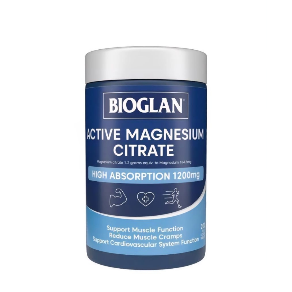 Viên uống bổ sung magiê Magnesium Citrate 1200mg Bioglan, 200 viên - Hàng Úc