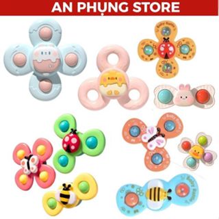   BỘ 3 CON QUAY LOẠI 1 TO CHO BÉ    Spinner hình động vật chong chóng dính tường âm thanh vui nhộn cho bé - Đồ Chơi 