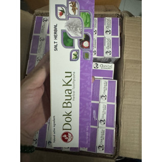   màu tím  1 hộp kem đánh răng Dok Bua ku Twin 150g thái lan măng cụt muối 