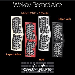 Kit Bàn Phím Cơ Record Alice V2 - 3 mode kết nối Keyboard Kit - Keymap VIA - Nhôm CNC, RGB xuôi