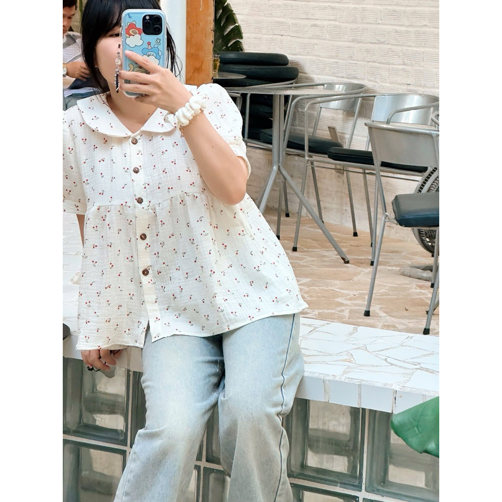 [Feliz.Clothes] Áo babydoll có bigsize cổ sen dễ thương