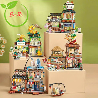  Đồ chơi lắp ráp khối xây dựng LOZ mini mô hình nhà Nhật Bản tiệm ăn Trung Hoa 