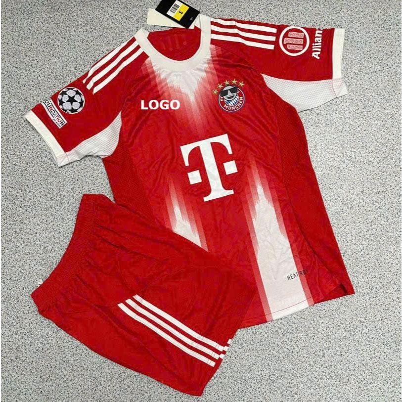 Bộ Quần Áo Bóng Đá CLB Bayer Muchen Sân Nhà 2025 Tay C1 - Vải Polyester Thái